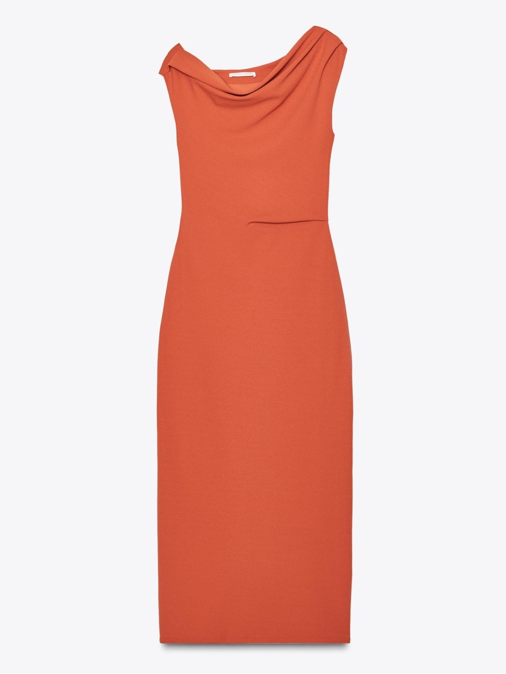 Zara Rust Orange Sleeveless Midi Pencil Skirt